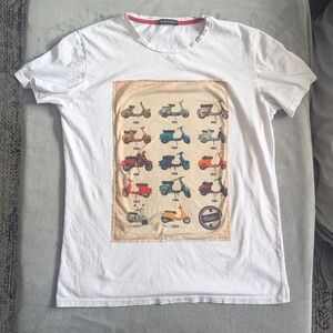 White T-Shirt with Vespa Print